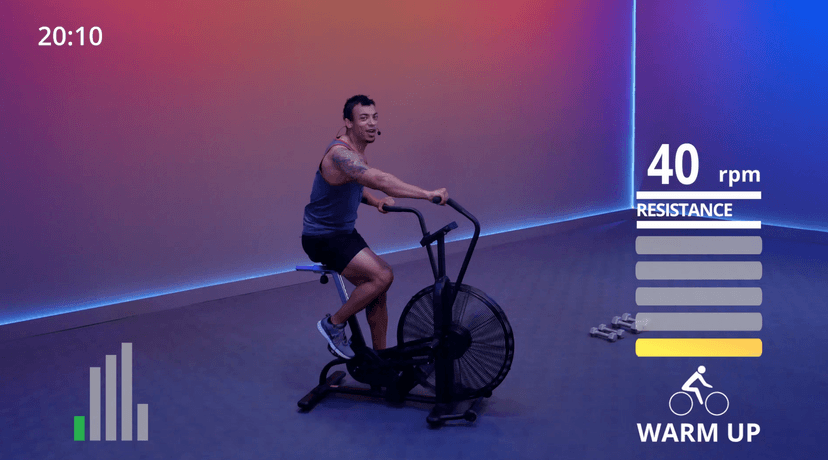 20 Min Airbike & Dumbbell Bootcamp Workout #18